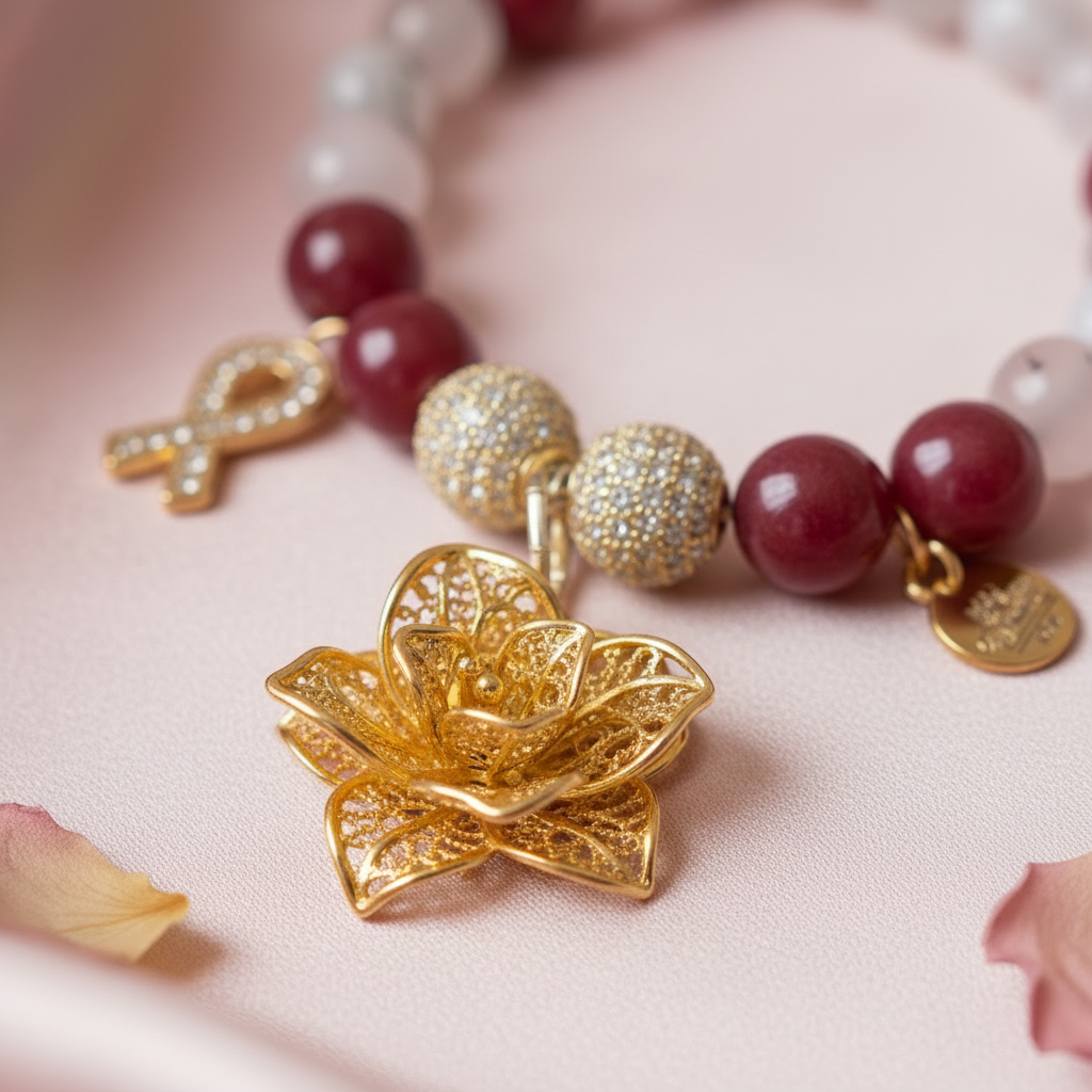 Gold Lotus Charm - Macro Close-Up