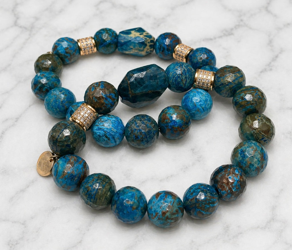 Faceted Treated Agate Bracelets