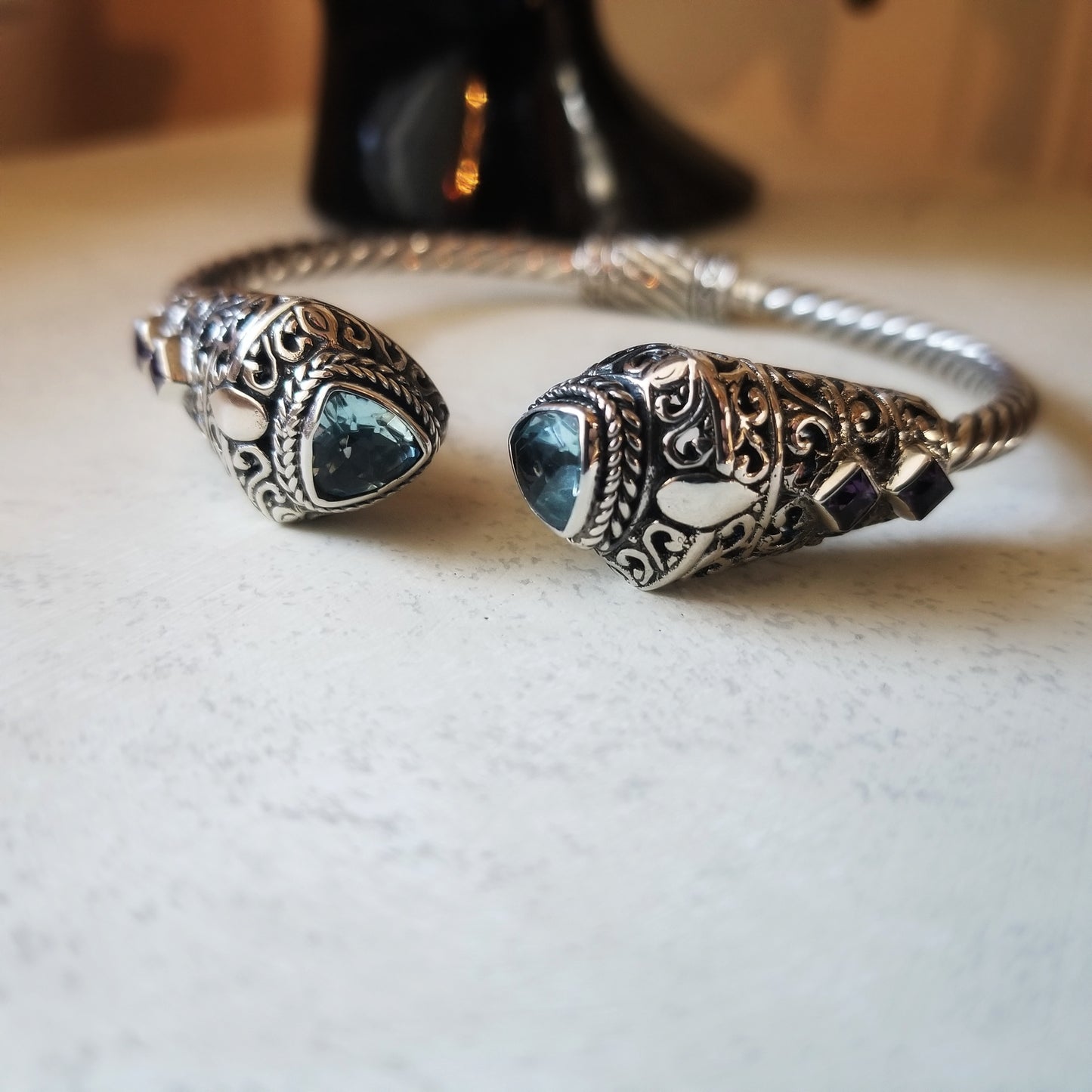 Sterling Silver Gemstone Bangles image 2