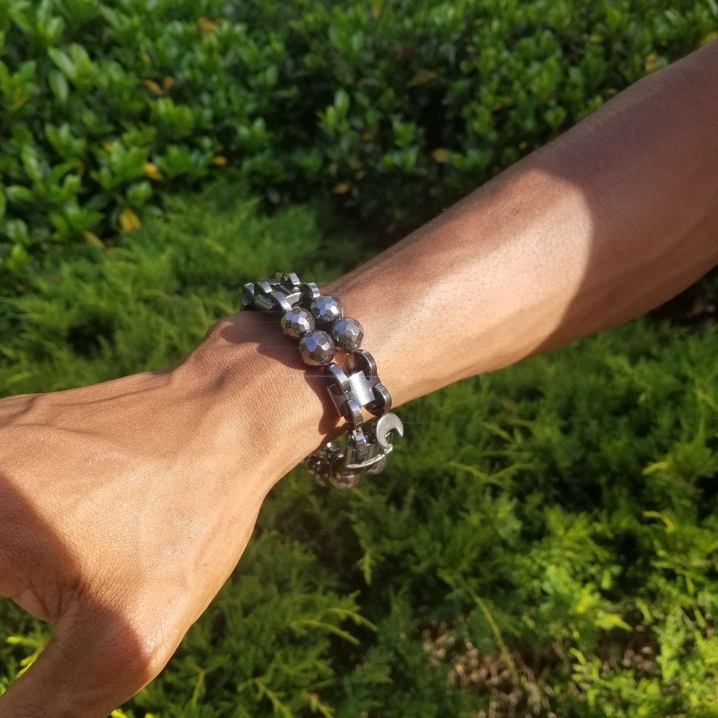 Hematite Links Bracelet (Unisex) image 2