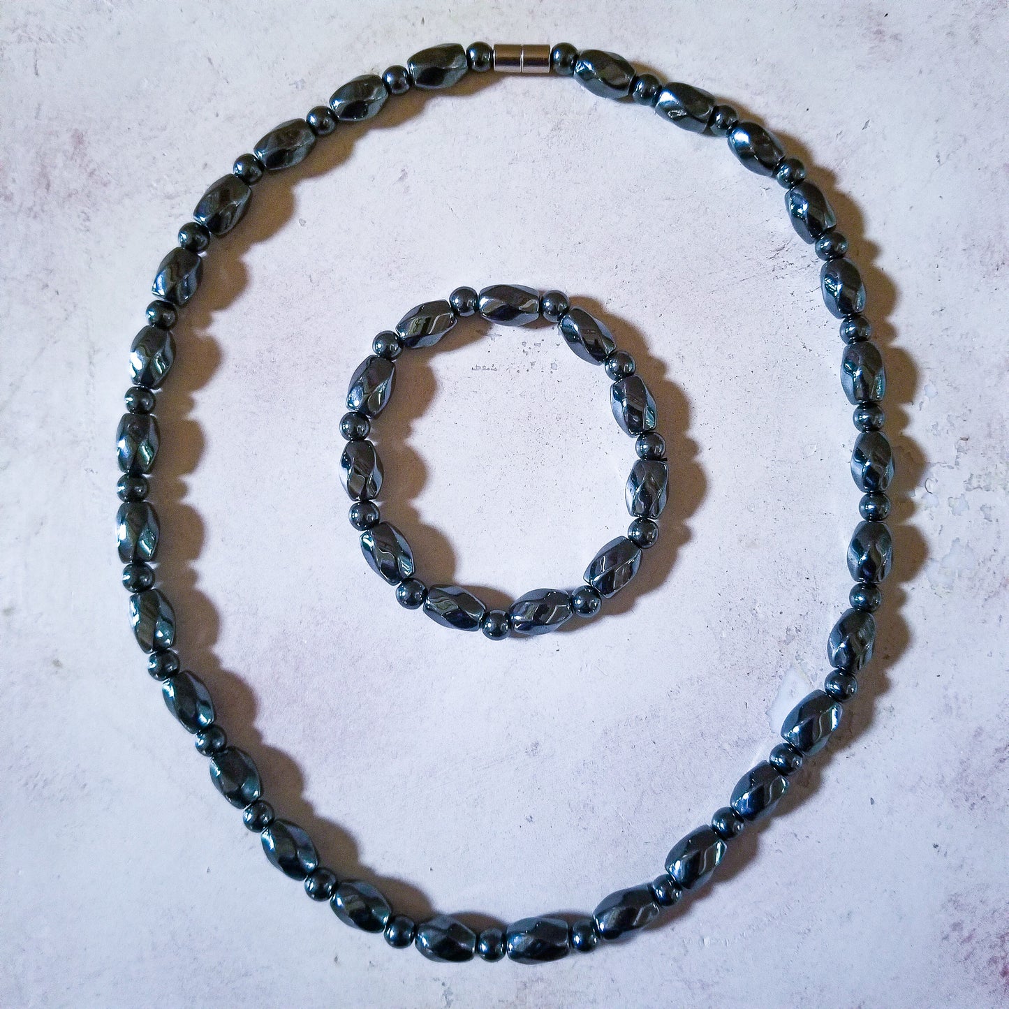 Hematite Necklace & Bracelet Set image 0