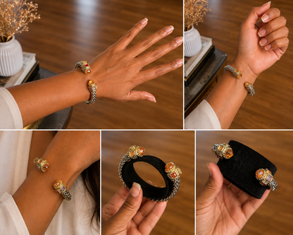 Braided Multicolor Rhodium Cuff