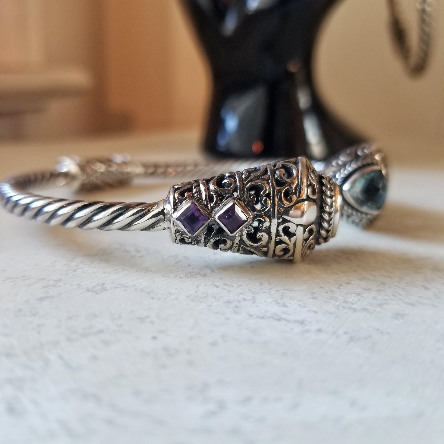 Sterling Silver Gemstone Bangles image 4