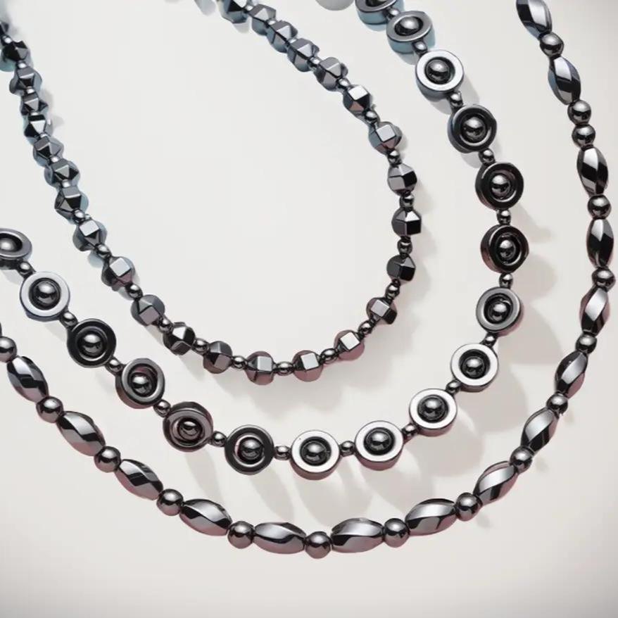 Unisex Hematite Necklace Trio image 1