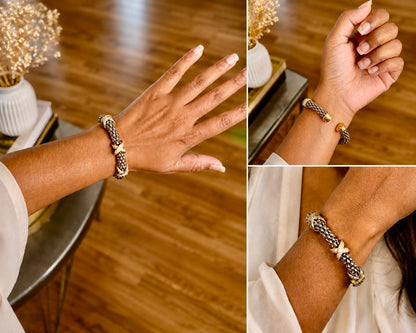 Braided Cable Cuff Bracelet