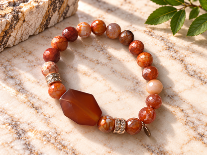 🍂 Fall Inbound Agate & Carnelian Bracelet