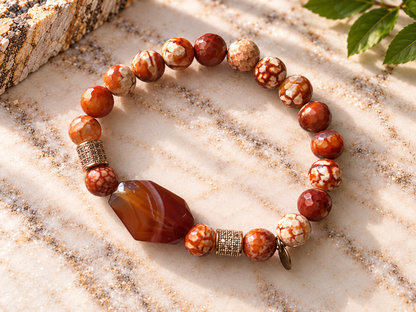 🍂 Fall Inbound Agate & Carnelian Bracelet