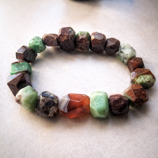 THICK MINT” AGATE NUGGET BRACELET