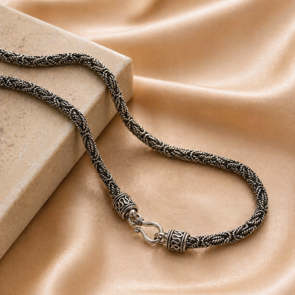 Intricate Woven Sterling Silver Necklace