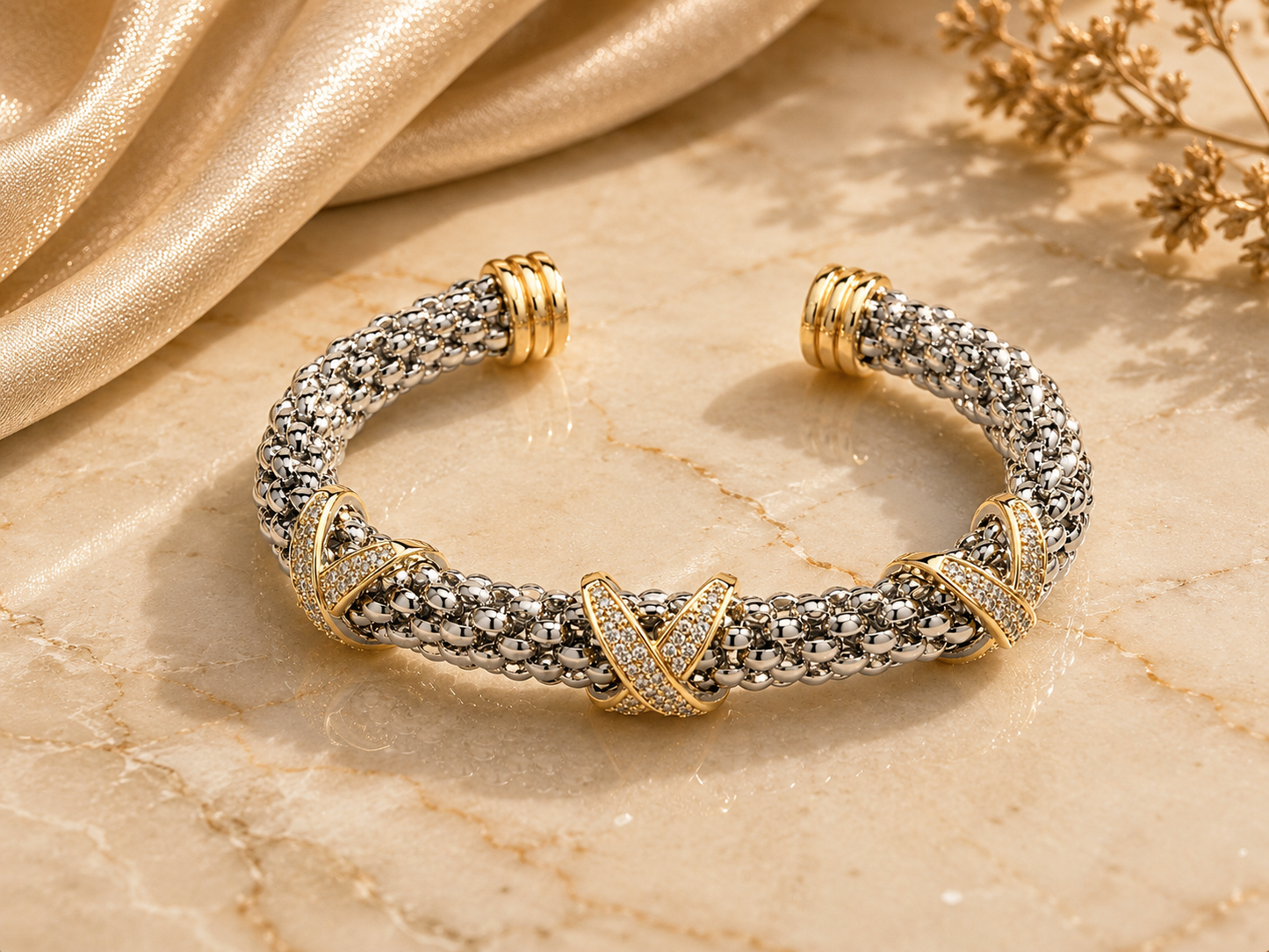 Braided Cable Cuff Bracelet