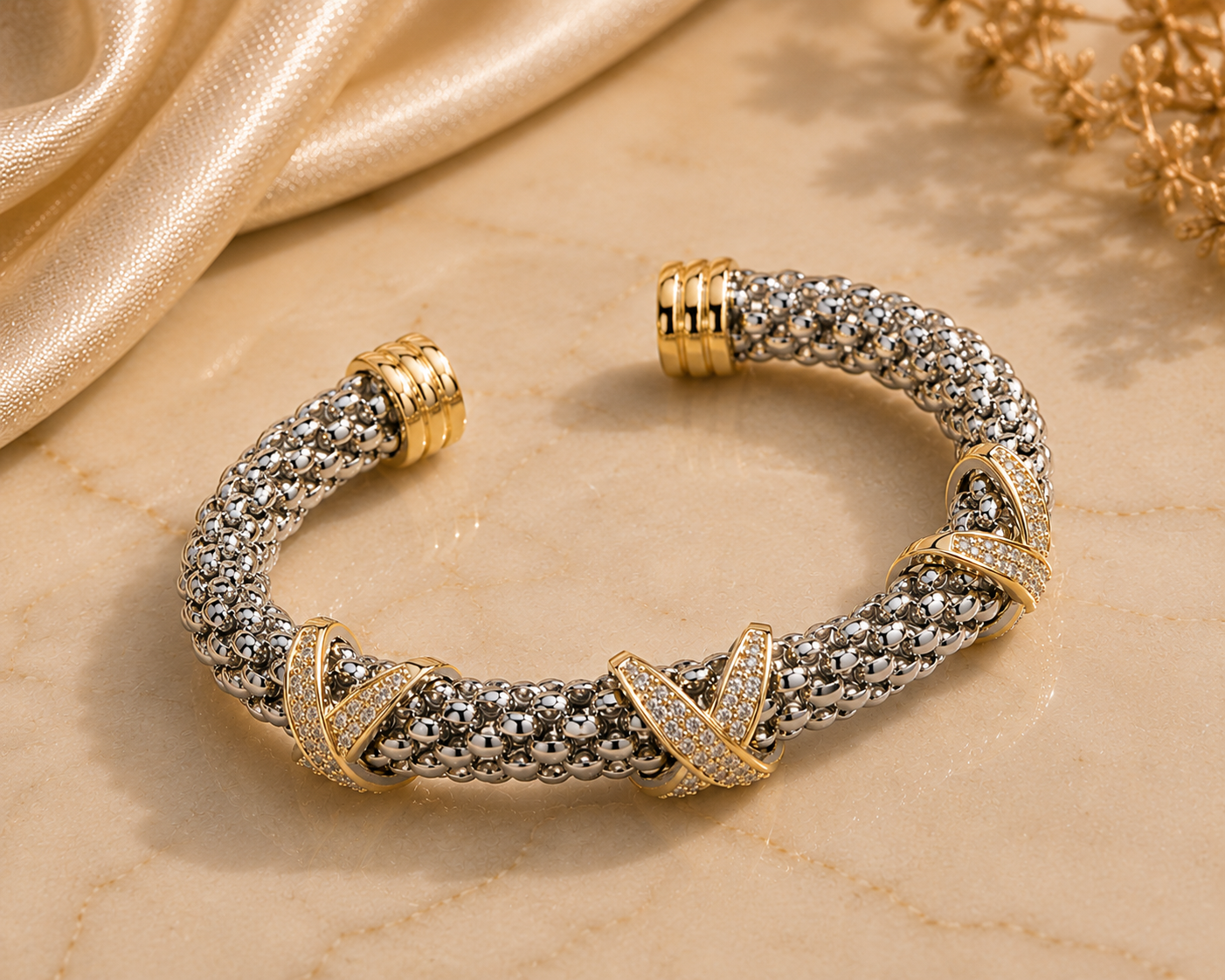 Braided Cable Cuff Bracelet