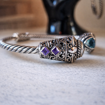 Sterling Silver Gemstone Bangles