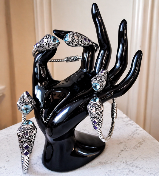 Sterling Silver Gemstone Bangles
