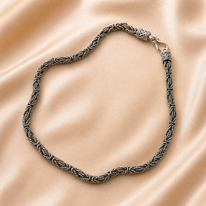 Intricate Woven Sterling Silver Necklace