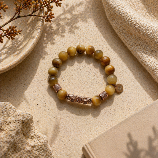 Golden Earth-Tone Beaded Bracelet