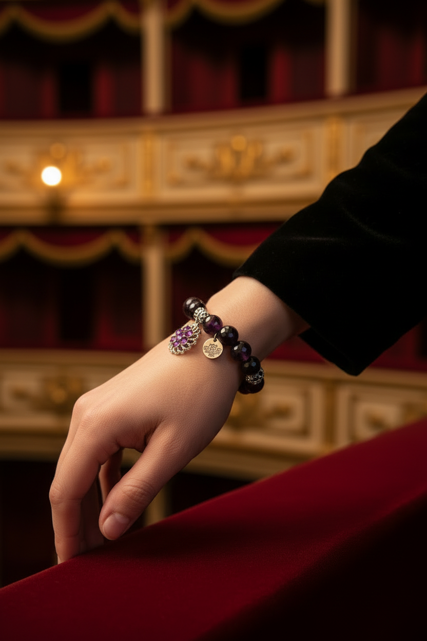 amethyst bracelet with amethyst crystal