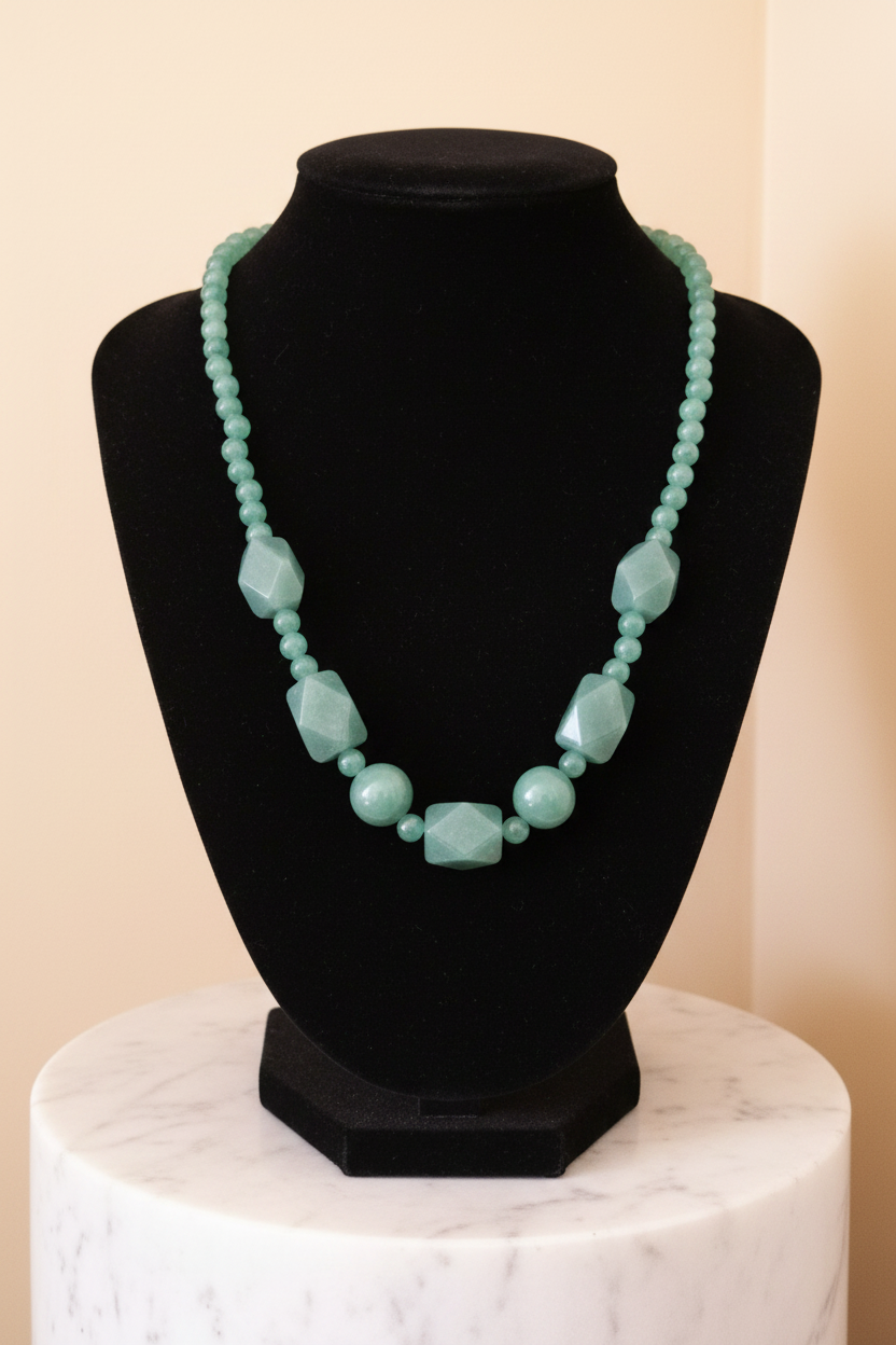 Aventurine Necklace - Bust on Pedestal