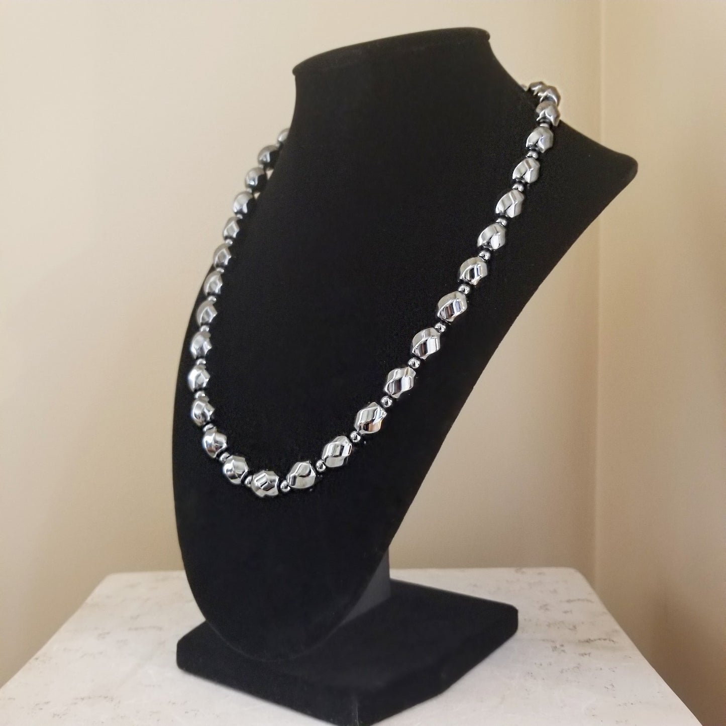 The Gunmetal Hematite Necklace and Bracelet Set