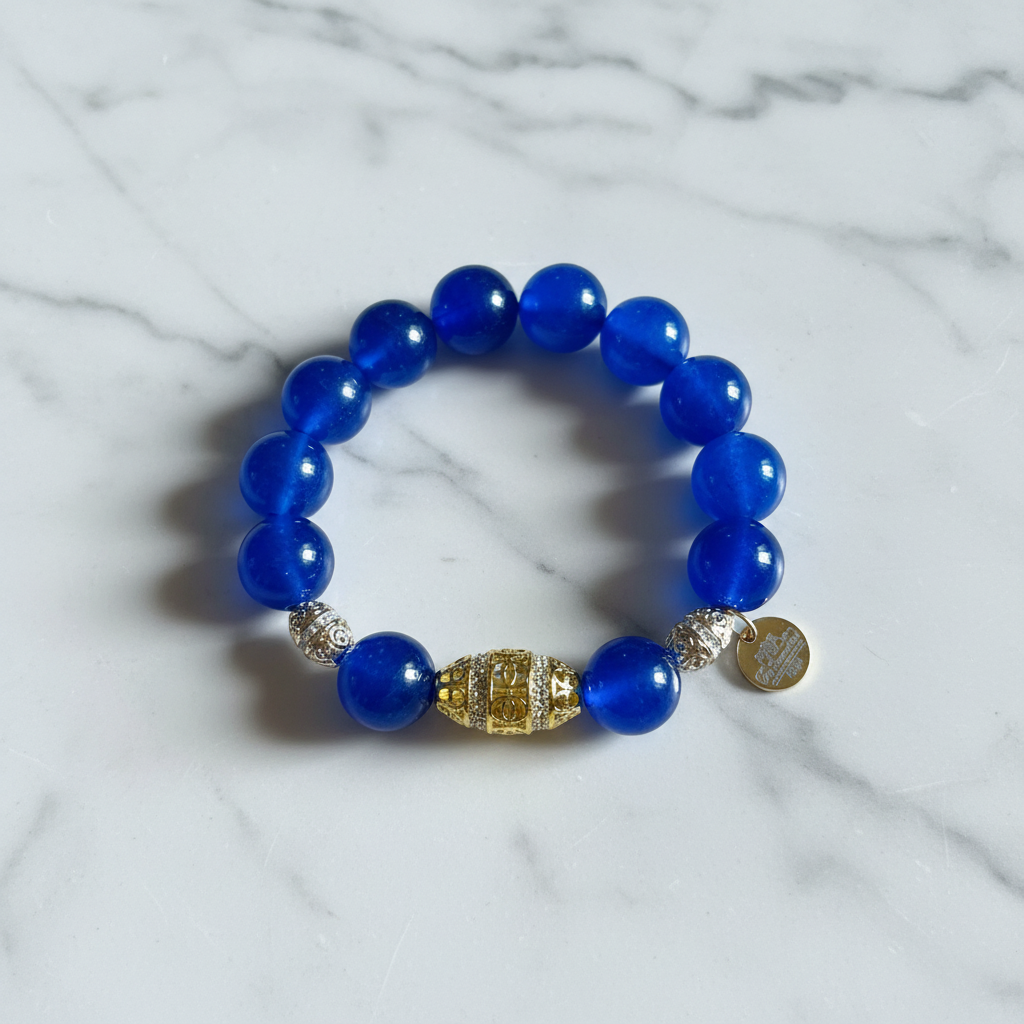 Cobalt Blue - White Marble Flat Lay