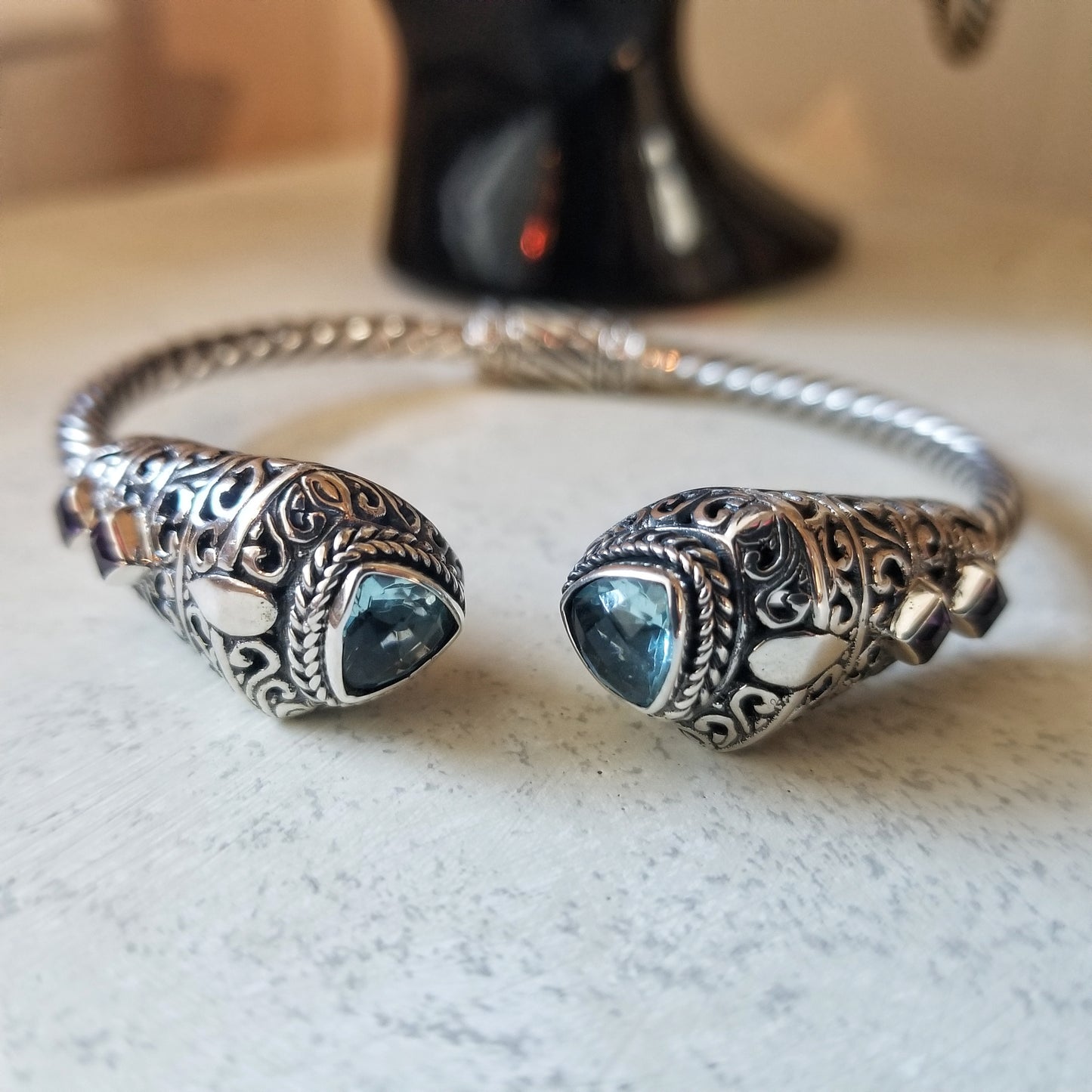 Sterling Silver Gemstone Bangles image 7