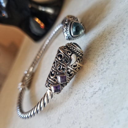 Sterling Silver Gemstone Bangles
