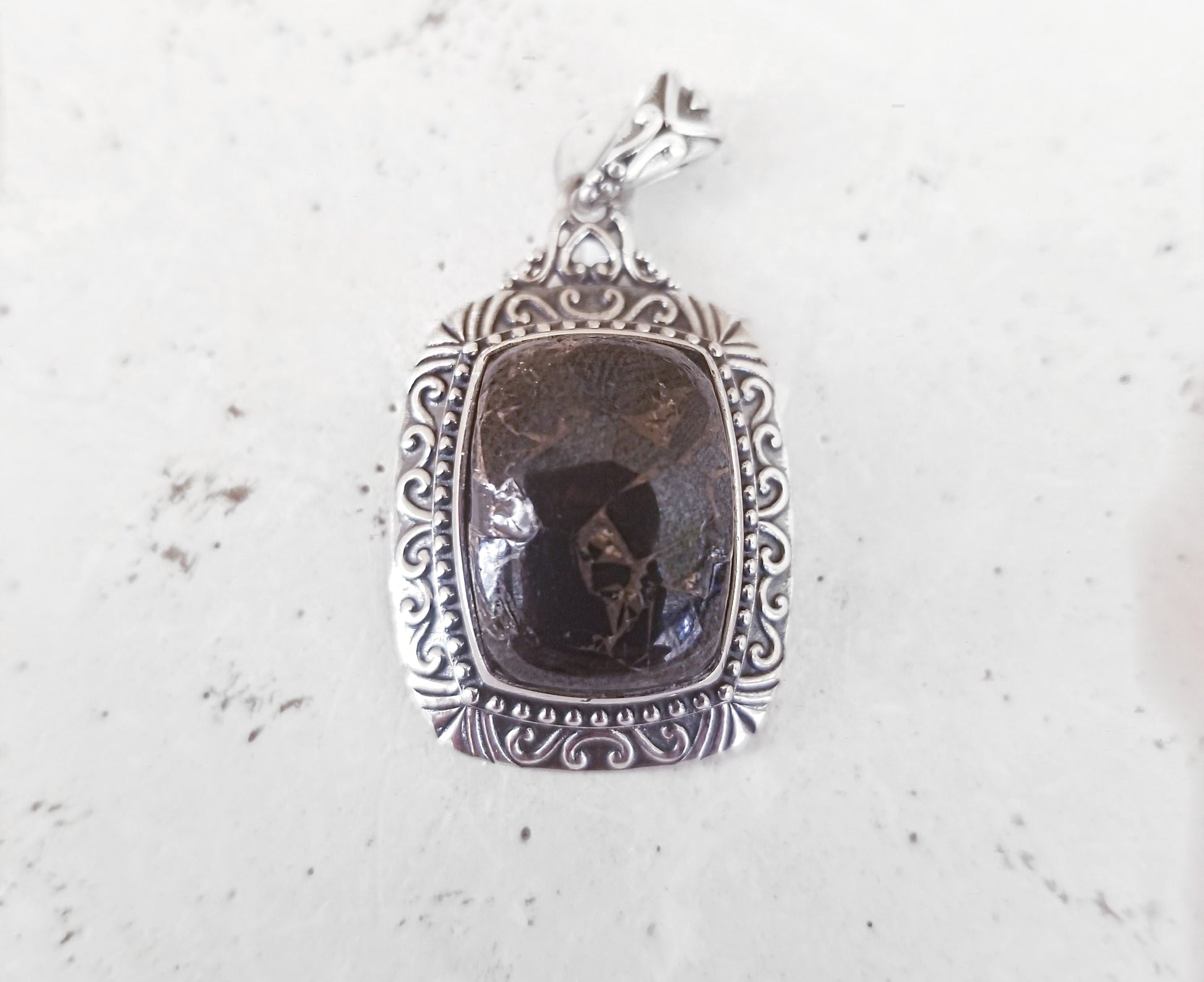 Sterling Silver Shungite Pendant image 0