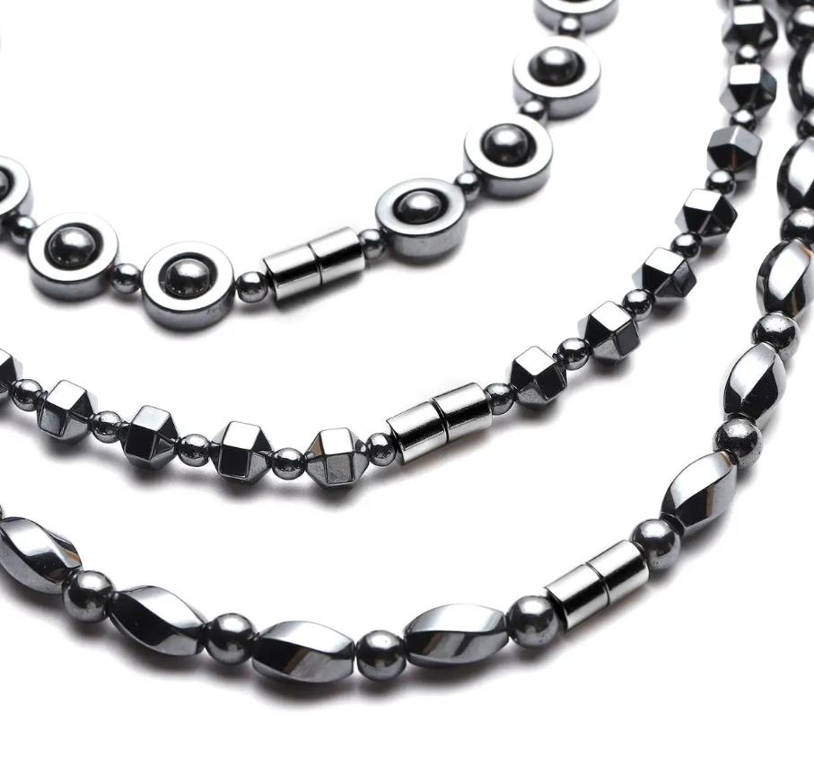 Unisex Hematite Necklace Trio image 6