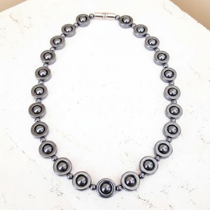 Hematite Circle Necklace - Flatlay Redo