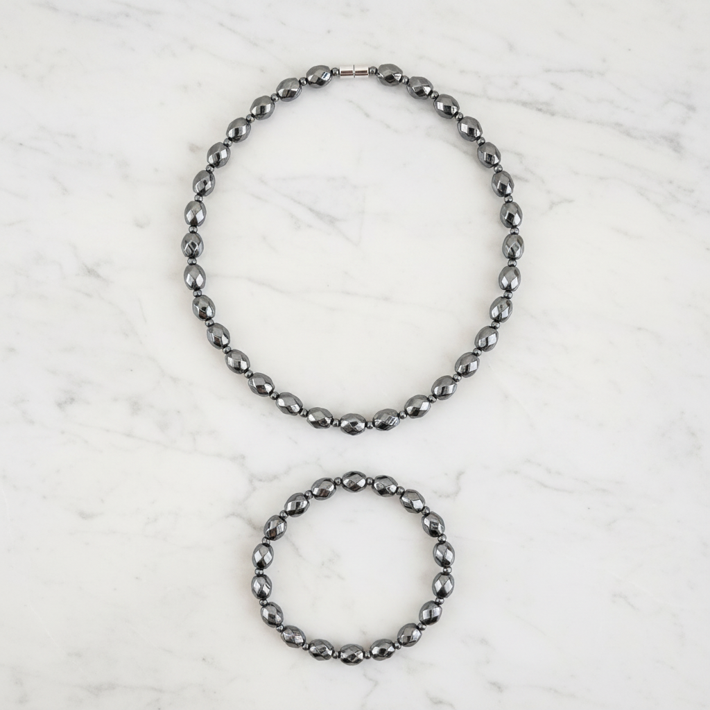 Hematite Set - White Marble Flatlay Corrected