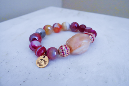 Red Agate Bracelet - Marble Enhanced