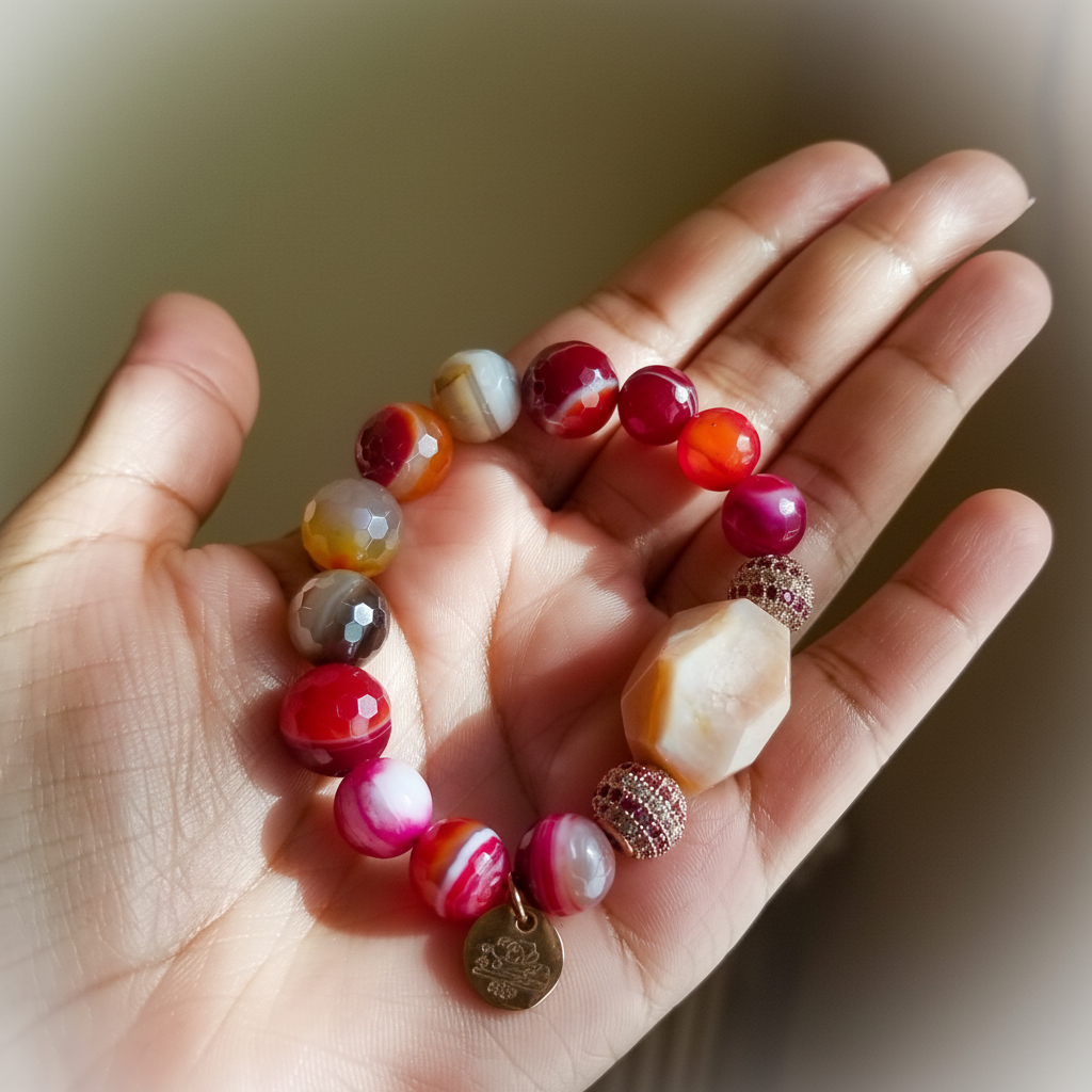 Red Agate Bracelet - Palm Enhanced