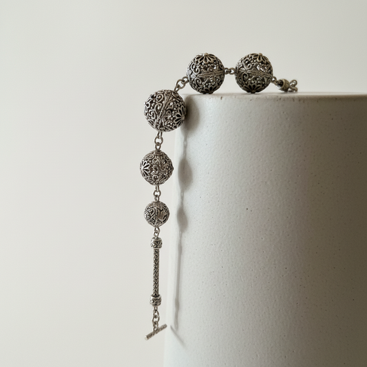Silver Filigree Bracelet - Side Profile